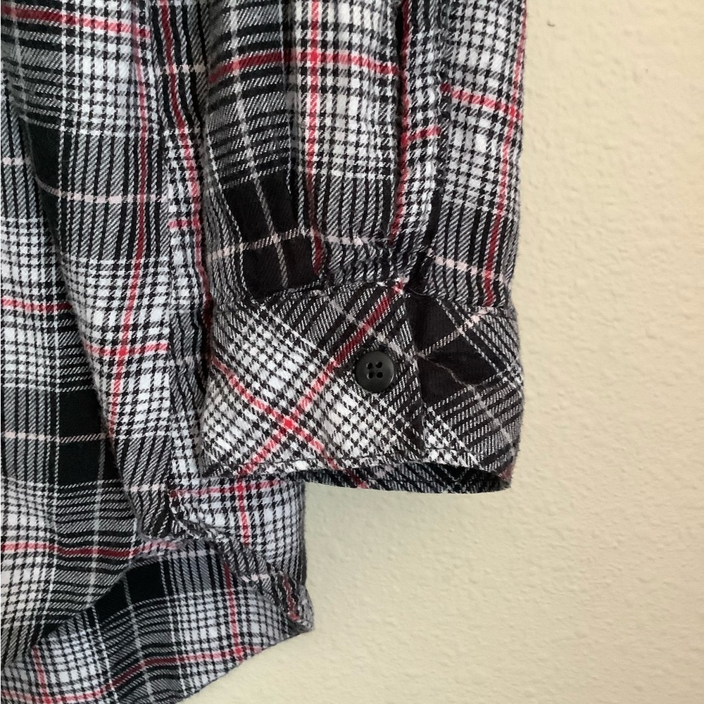 Boston Traders black/red/white Plaid button up Shirt large - Picture 7 of 10